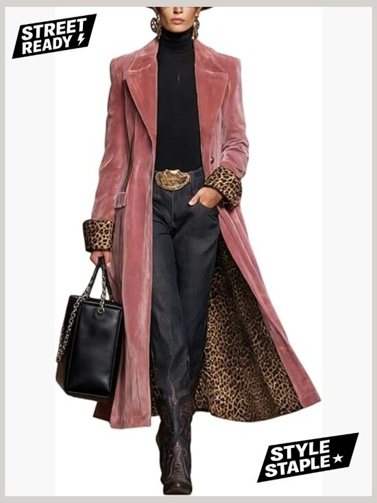 Jackets & Blazers - Oversized Velvet Blazer Long Cardigan Coat Open Front Notch Collar